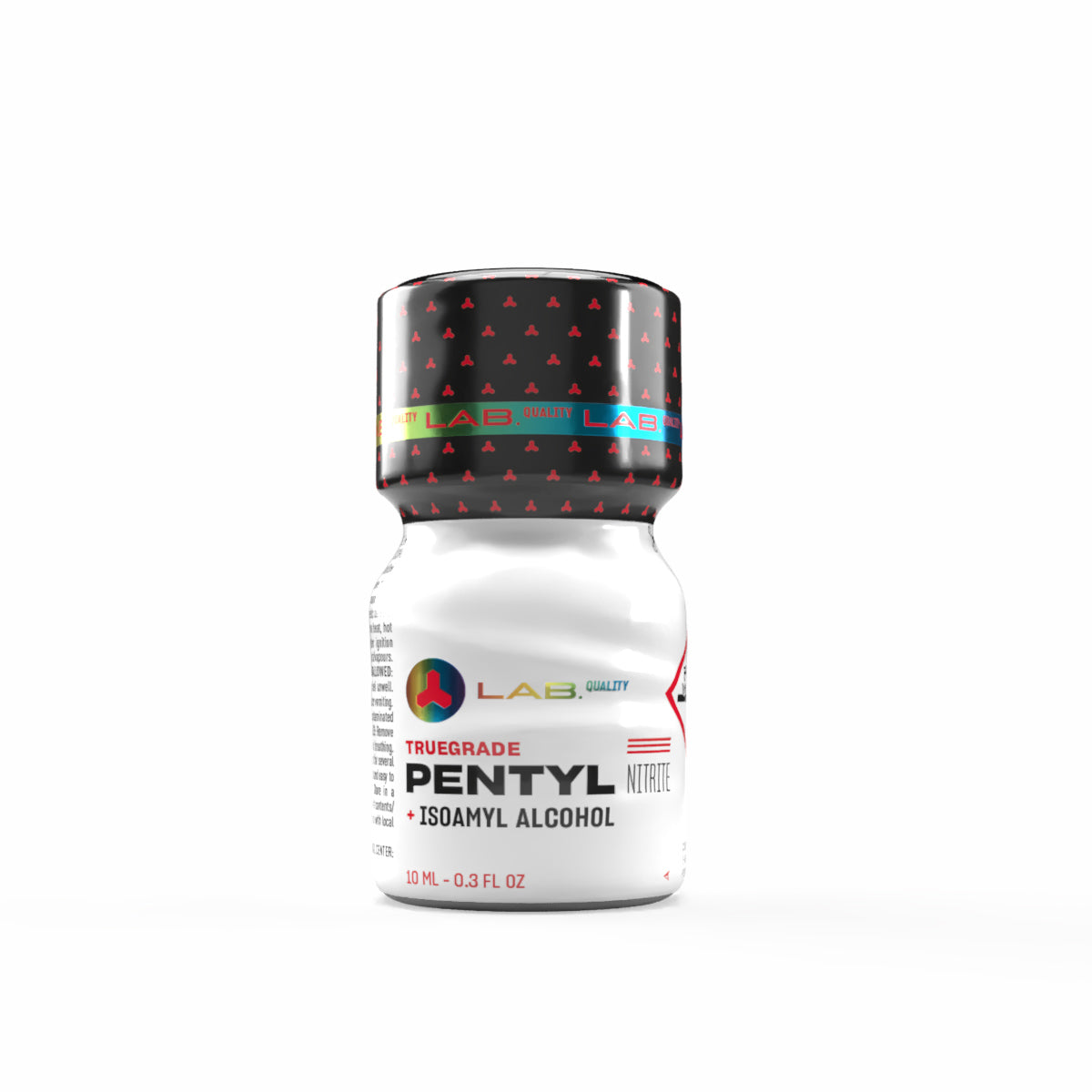 A product photo of a 10ml bottle of Lab Quality Pentyl Poppers.