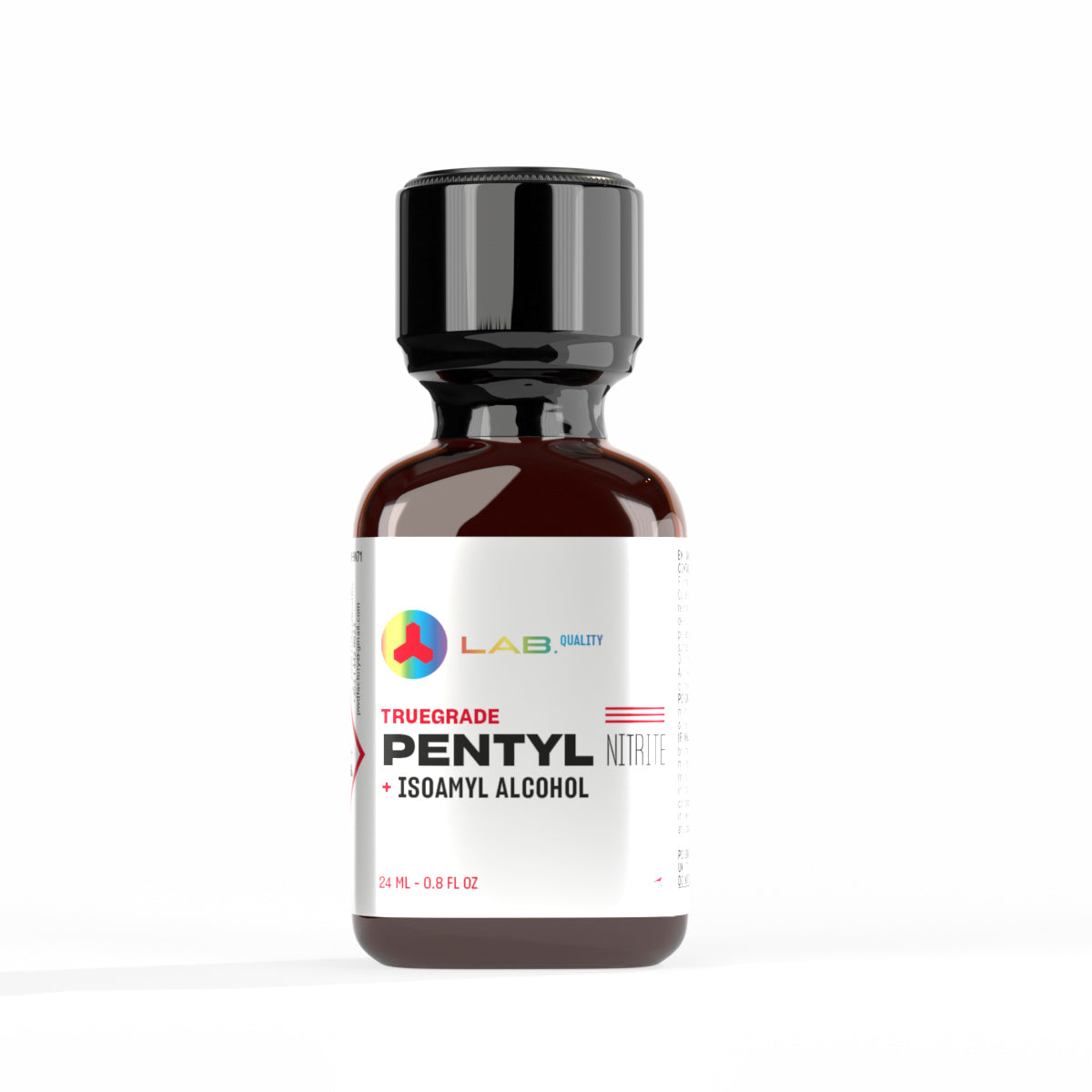 A 24ml bottle of Lab Quality Pentyl Poppers.