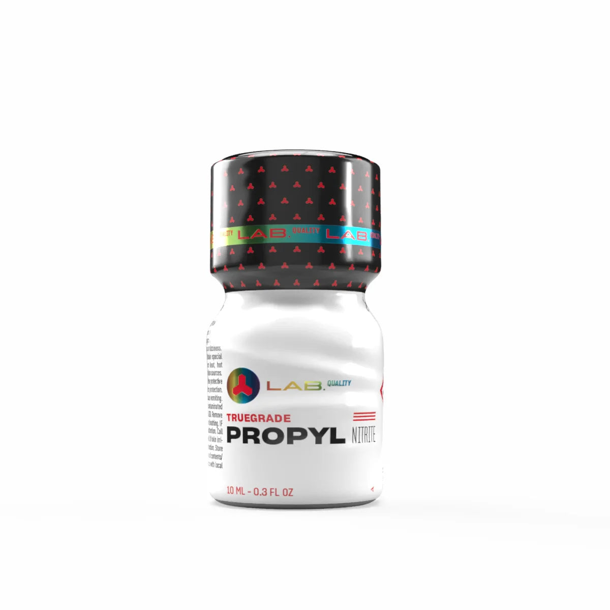 A product photo of a 10ml bottle of Lab Quality Propyl Poppers.