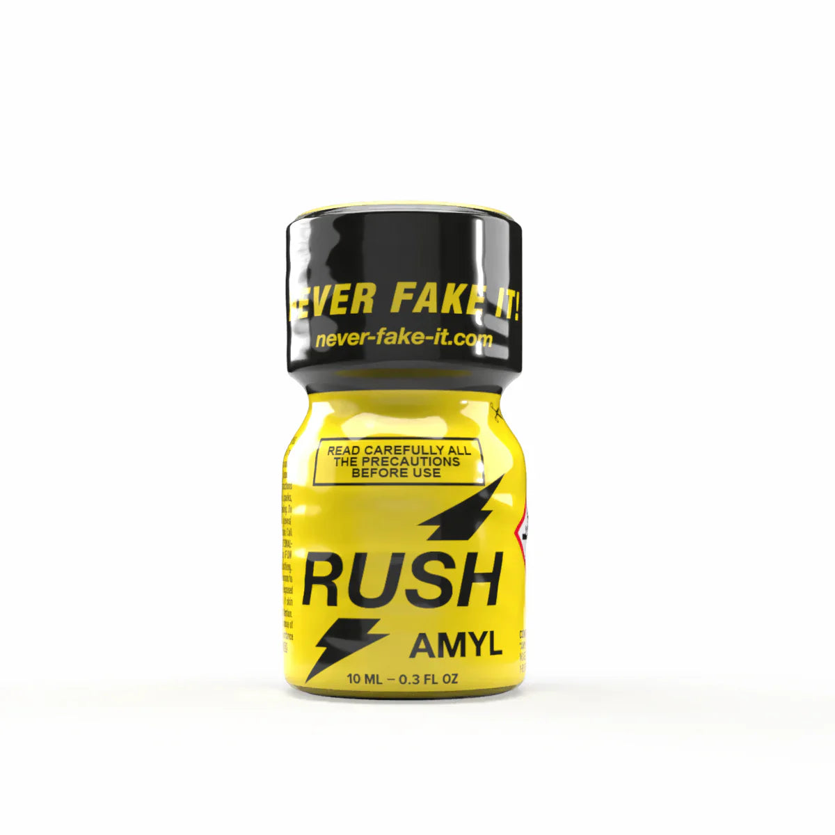 A 10ml bottle of Rush Amyl Poppers.