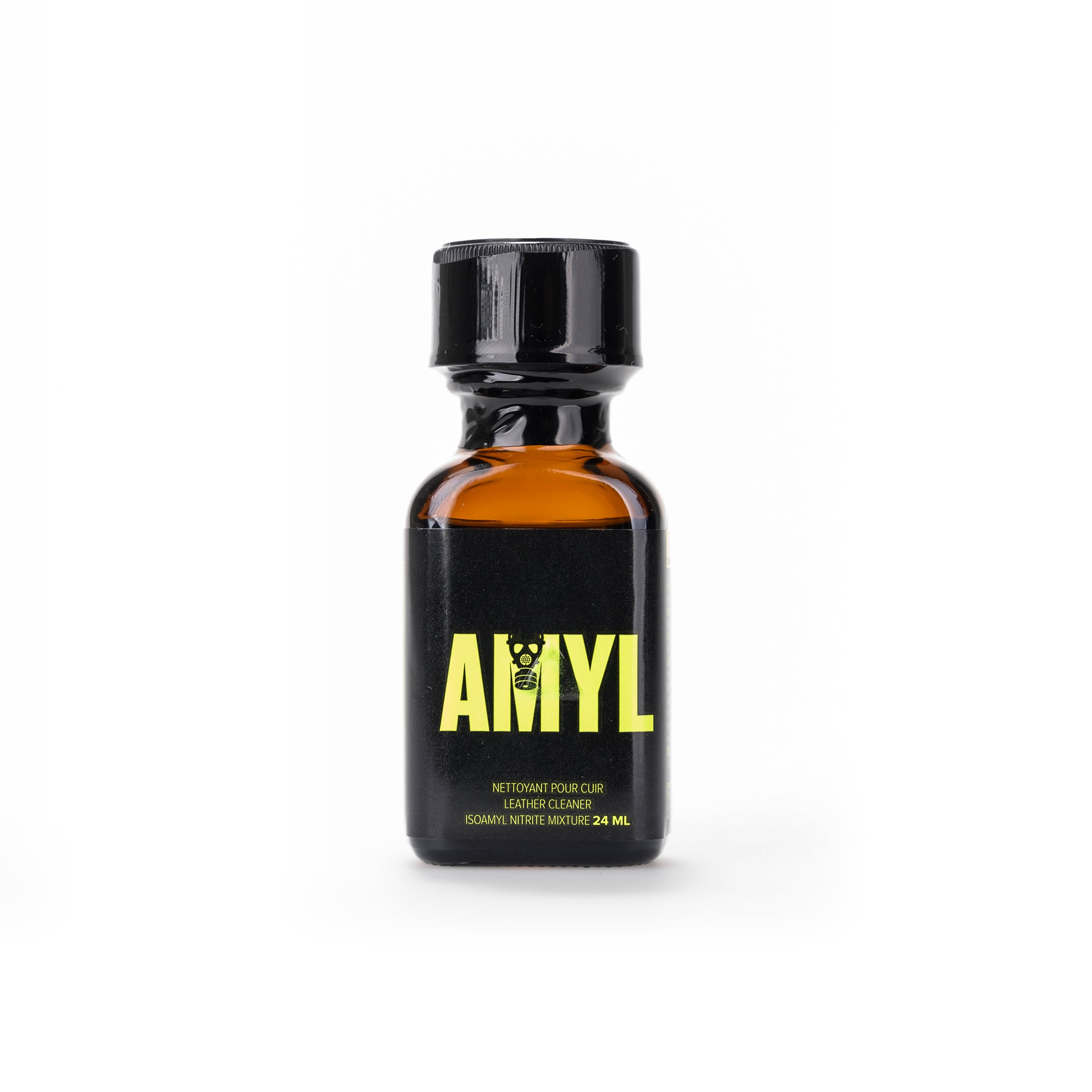 A bottle of Amyl branded poppers.