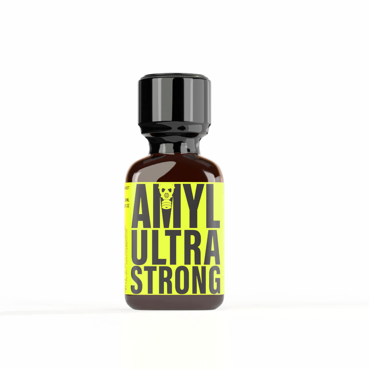 A product photo of a 24ml bottle of Amyl Ultra Strong poppers.