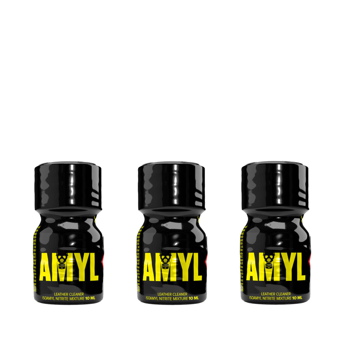 Three bottles of 10ml Amyl Poppers.