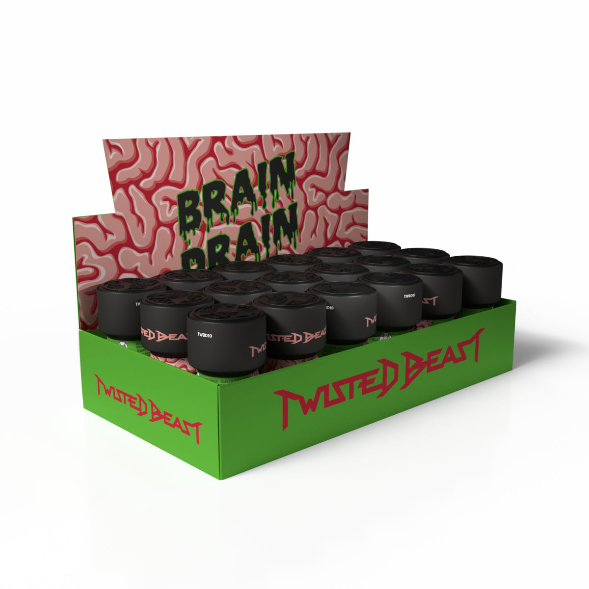 An 18 pack of 10ml Brain Drain poppers.