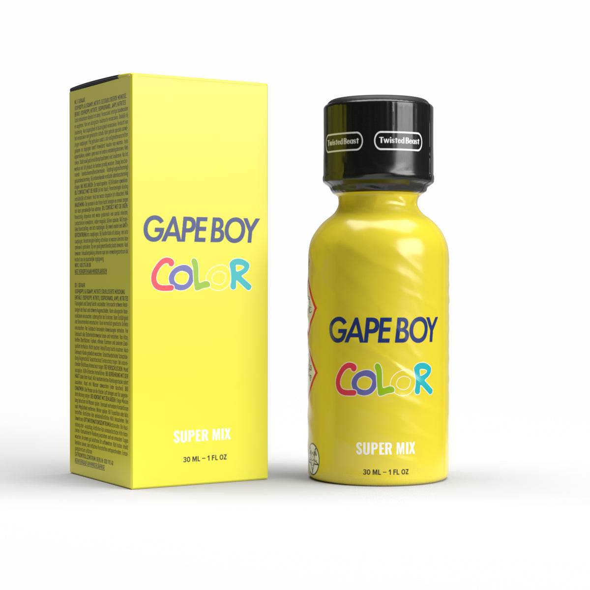 A product photo of Gape Boy Color Super Mix Poppers.