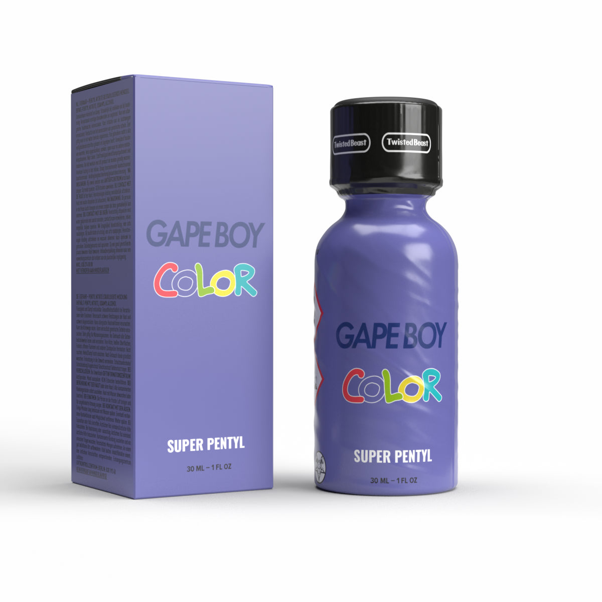 A product photo of Gape Boy Color Super Pentyl Poppers.