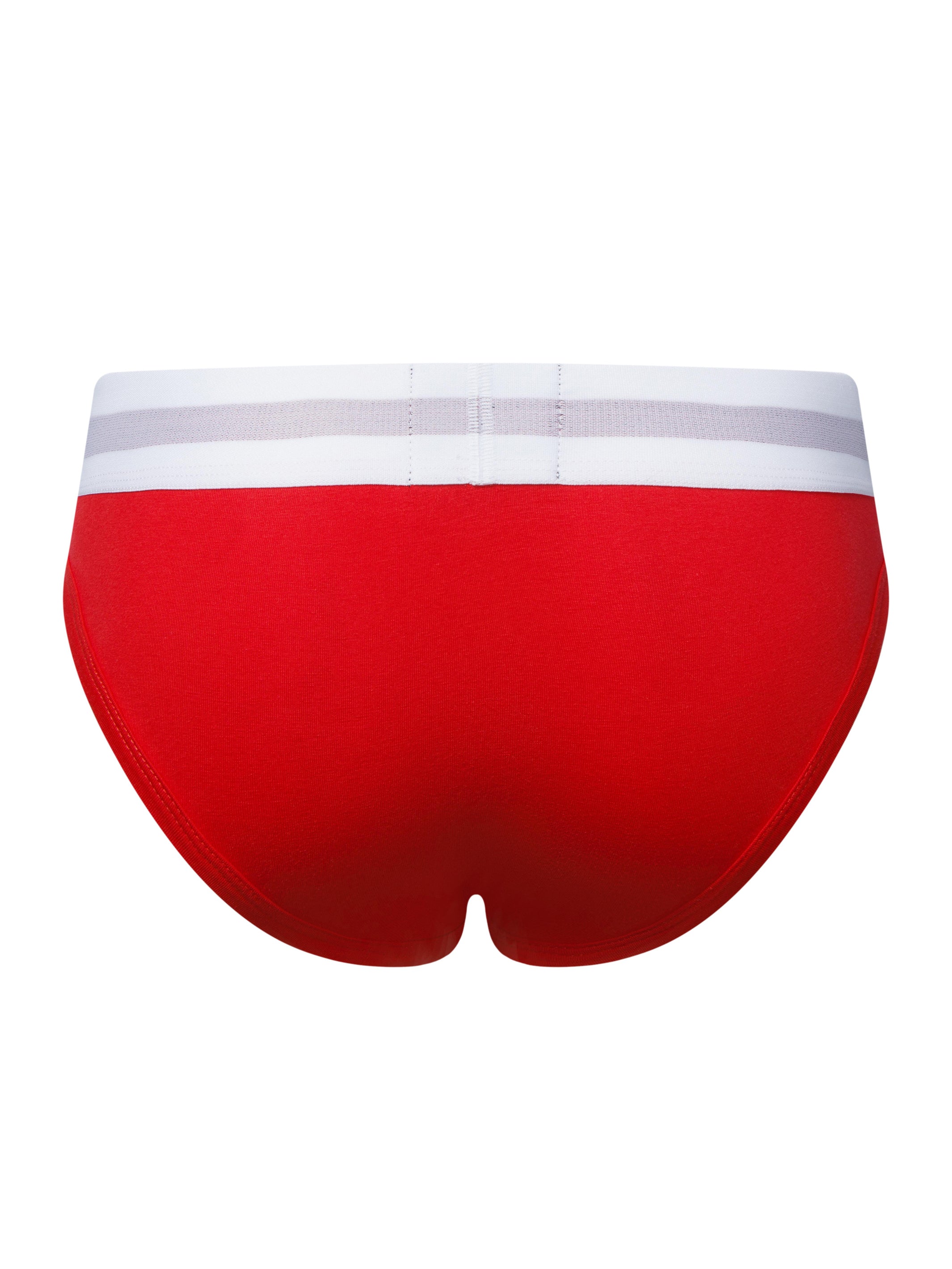 The back of a pair of red Insignia Briefs.
