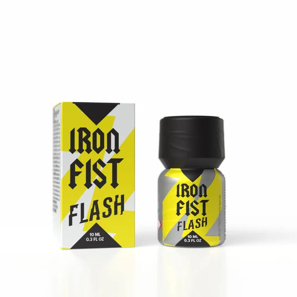 A 10ml bottle of Iron Fist Flash poppers.