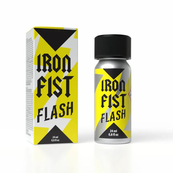 Iron Fist Flash poppers and packaging on a white background.