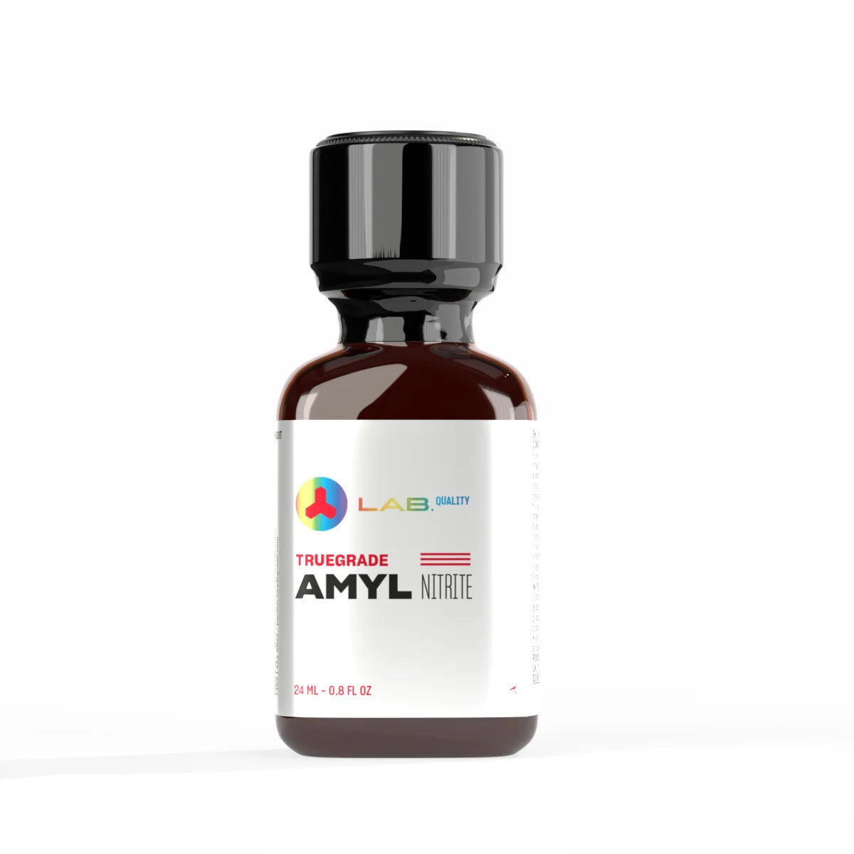 A product photo of Lab Quality Amyl Poppers in a 24ml bottle.