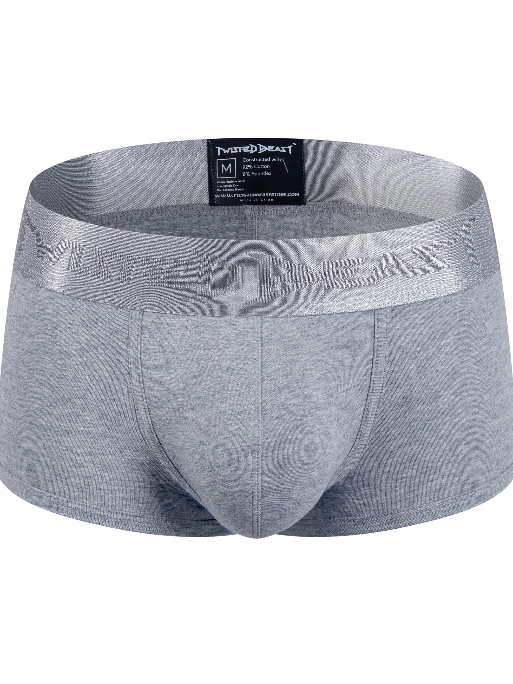 A frontal product photo of some grey Phantom Boxers.