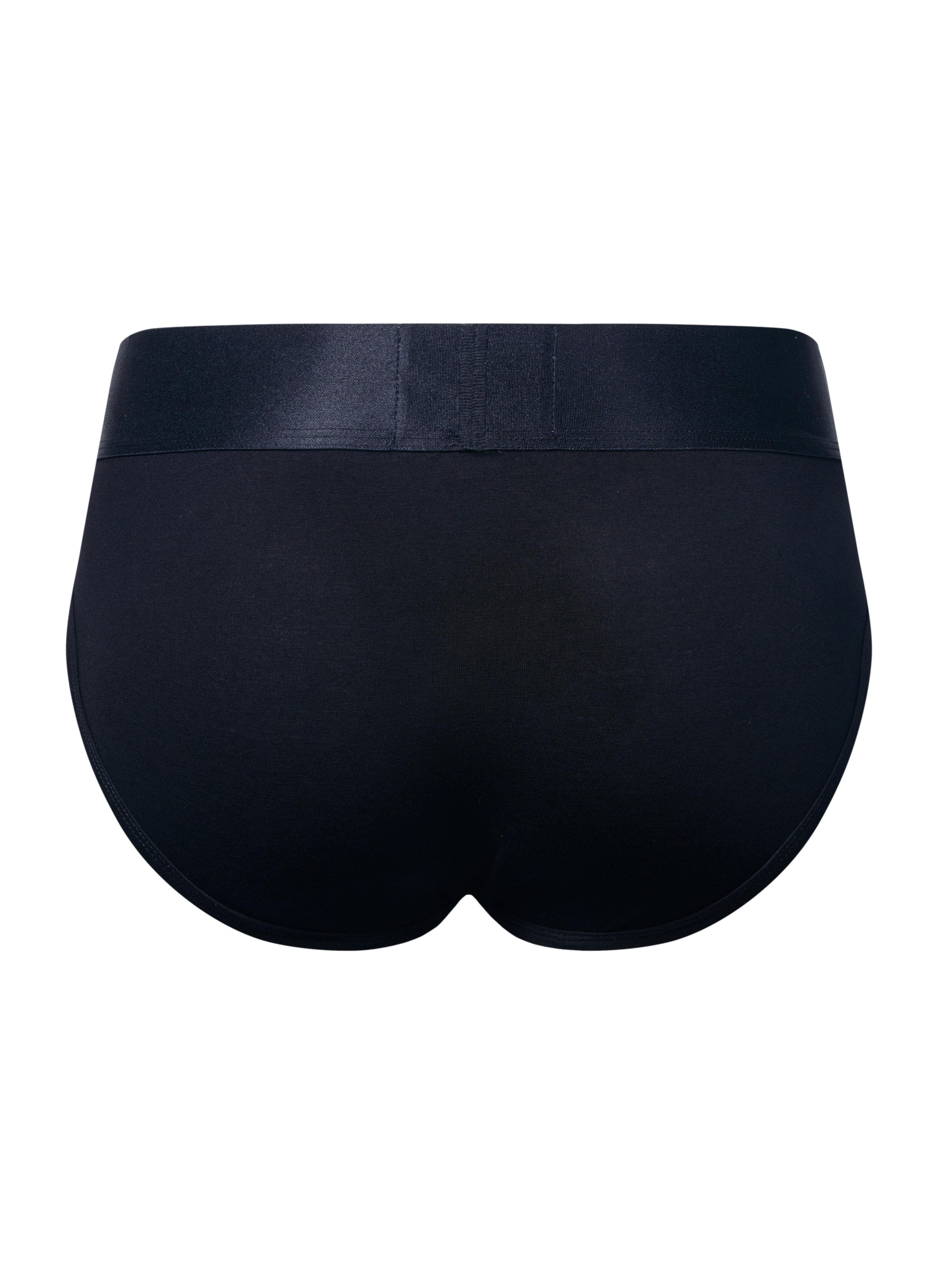 A product photo of the back of a pair of black Phantom Briefs.