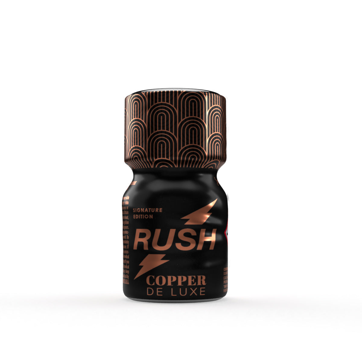 A product photo of a 10ml bottle of Rush Copper.