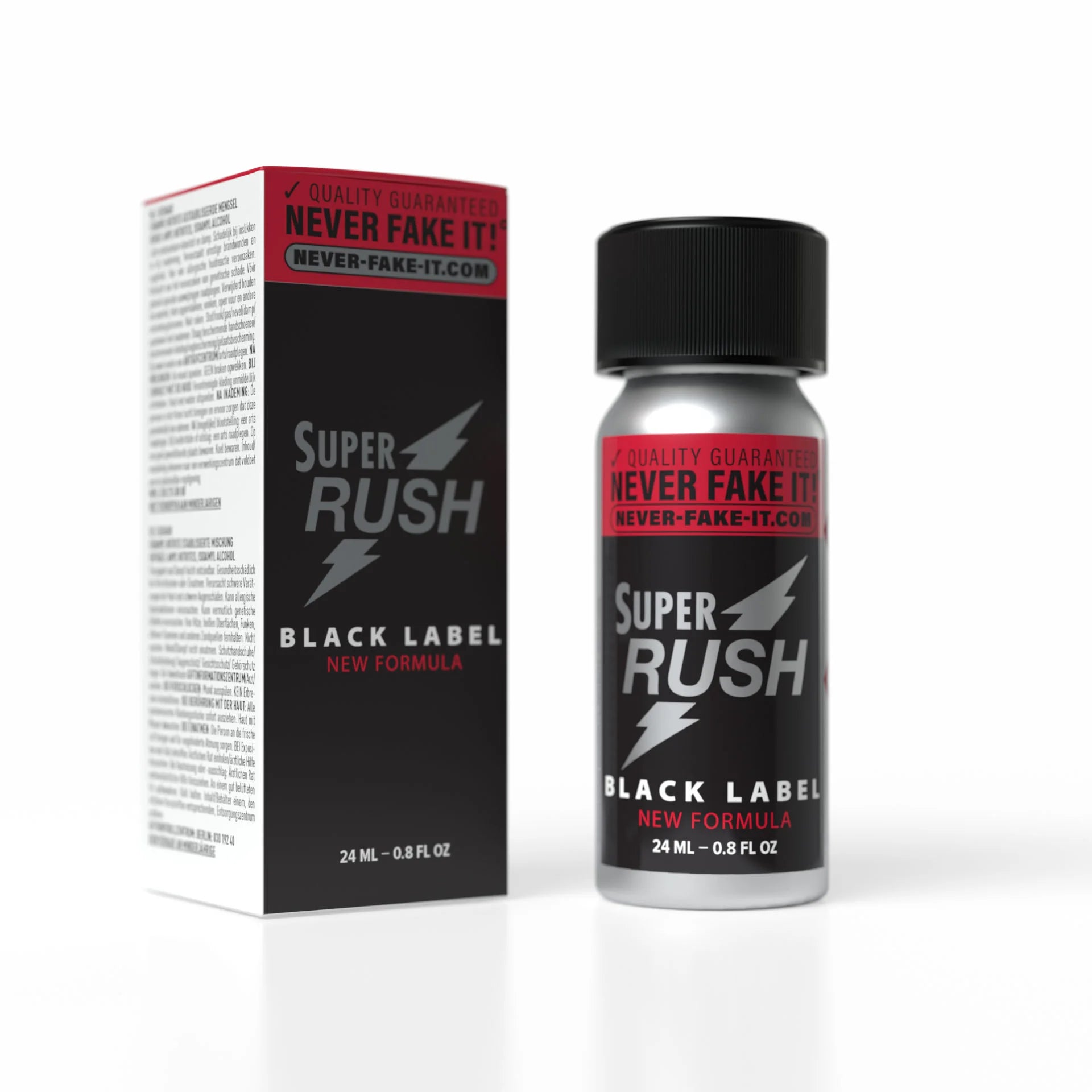 A product photo of Super Rush Black Label Aluminium Poppers.