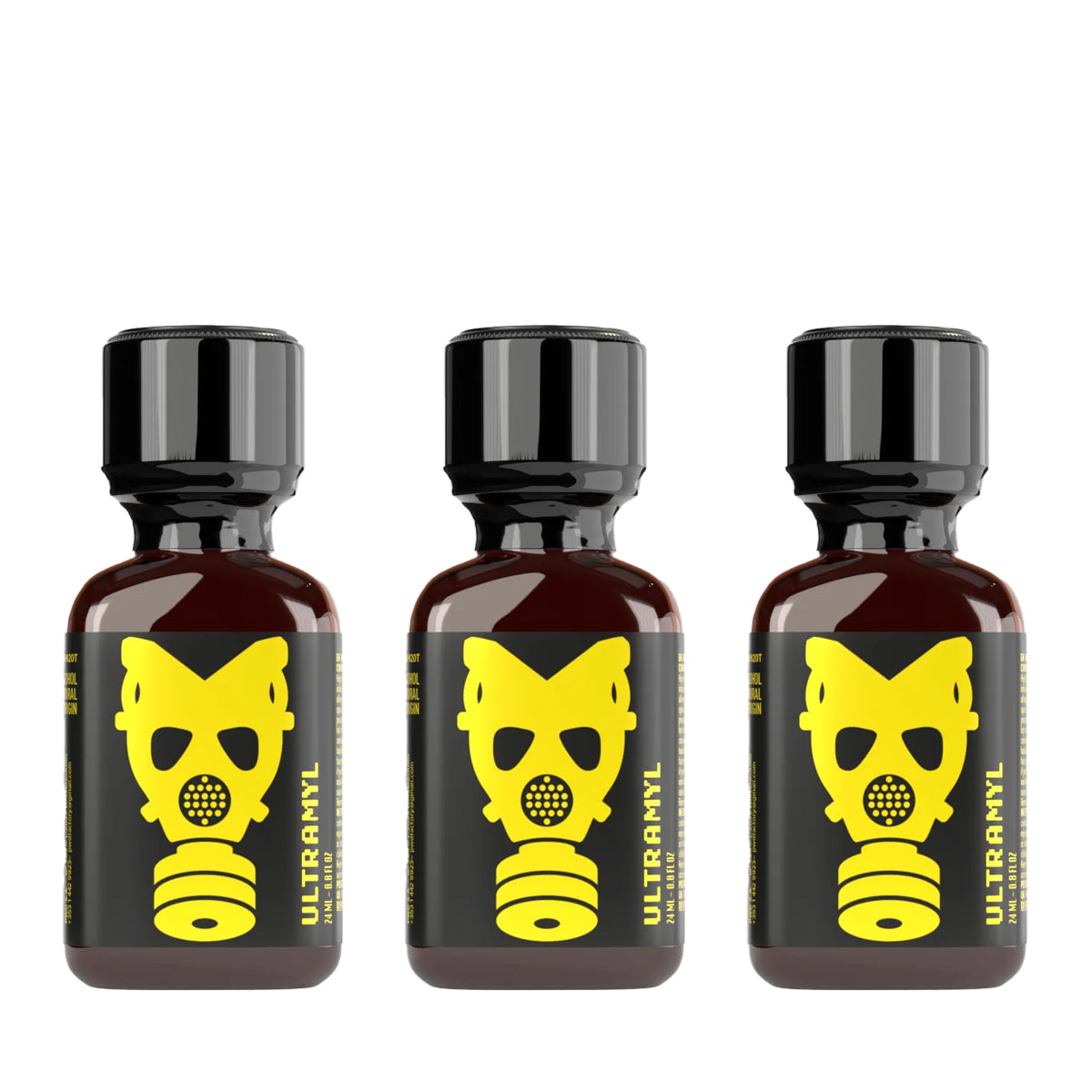A product photo of three Ultramyl Bottles in 24ml.