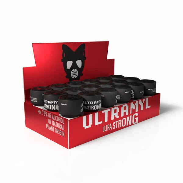 An 18 pack of 10ml bottles of Ultramyl Ultra Strong Poppers.