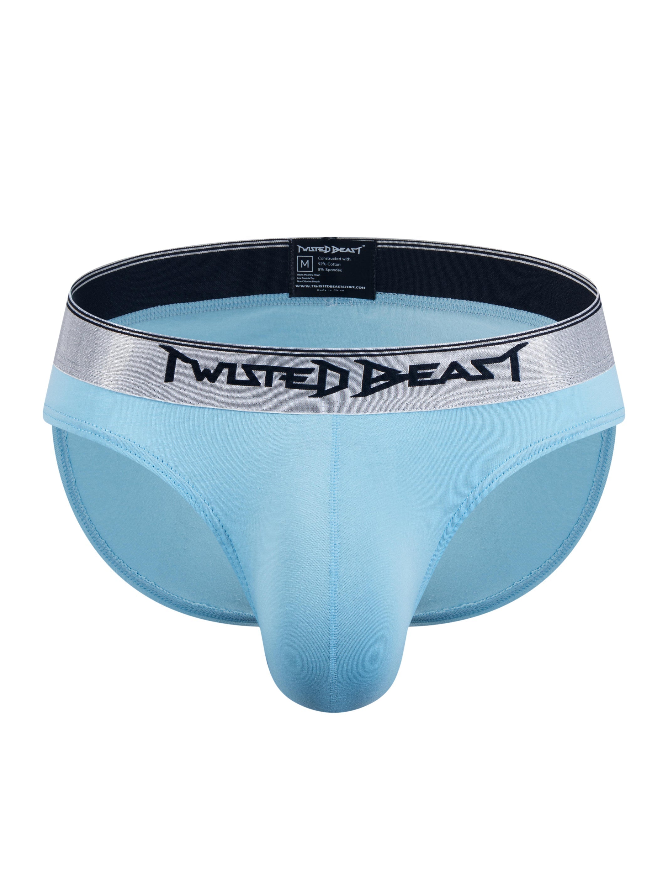 A front facing product photo of a pair of Y2K Brief in blue.